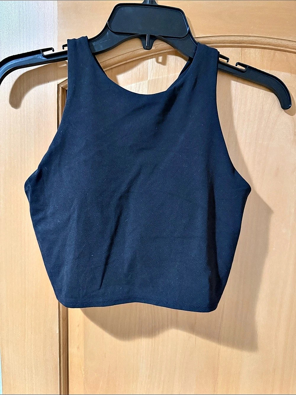 Athleta Momentum Seamless High Neck Crop Tank Blue Small